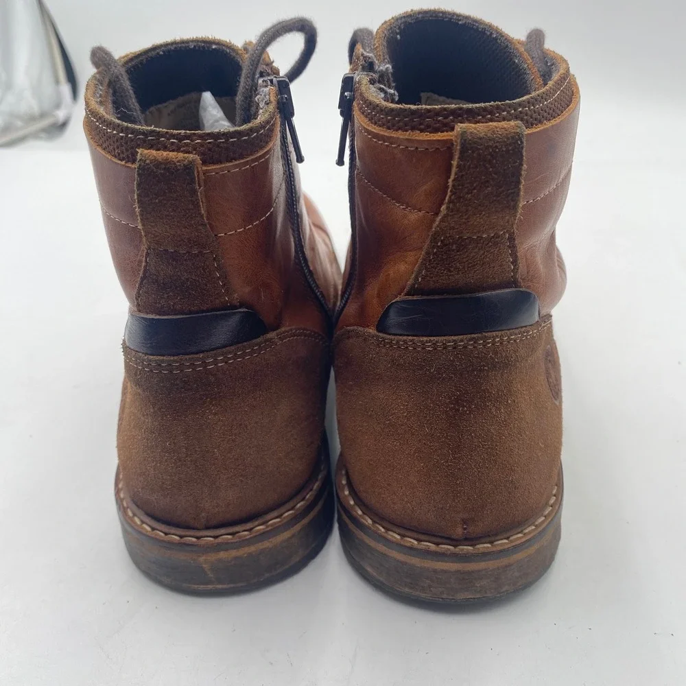 Original Style Kelden Boots Mens 8 Brown Leather‎ Hand Crafted Side Zip Cap Toe